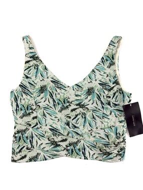 Zara Basics Tropical Pattern Brocaded Corp Tank Top